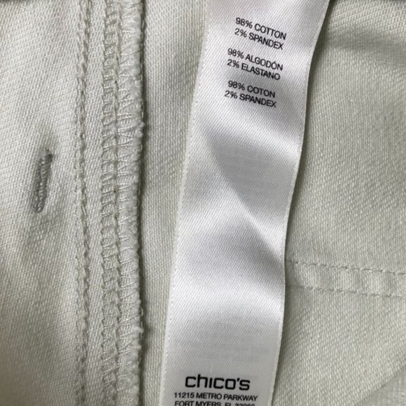 NWT Chico's Platinum Silver Metallic Petite Crop 0.5 Jeans - Picture 5 of 8